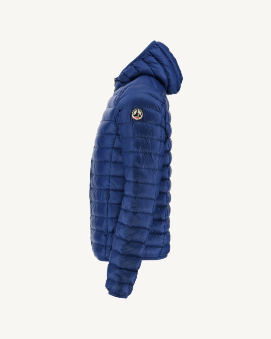 Jaqueta Leve Com Capuz Jeans Escuro Nico Jott