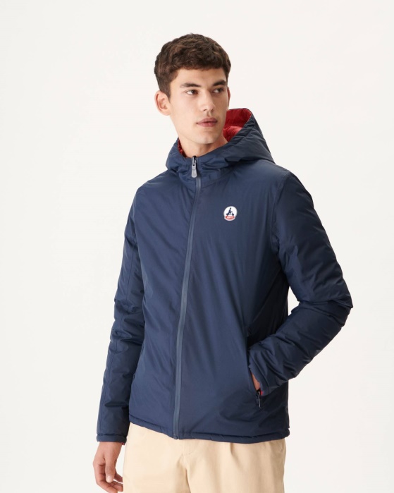 Jott Marine/rouge Jaqueta Com Capuz Reversível Bergen