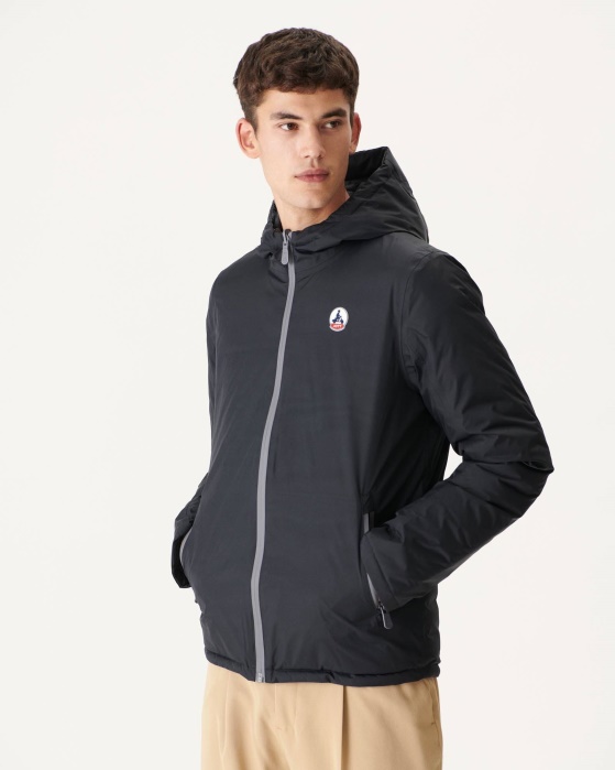 Jott Noir Jaqueta Puffer Reversível Com Capuz Bergen