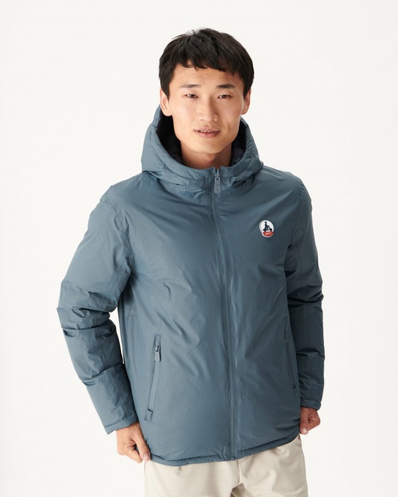 Jaqueta Reversível Com Capuz Azul/marinho Extremo Frio Aspen Jott