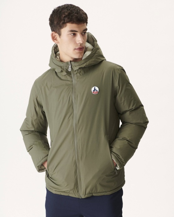 Jaqueta Jott Army/sauge Extreme Cold Com Capuz Reversível Jaqueta Aspen