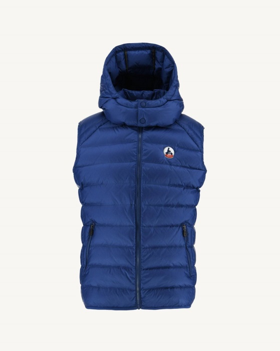 Jaqueta Jott Jeans Escuro Extremo Frio Sem Mangas