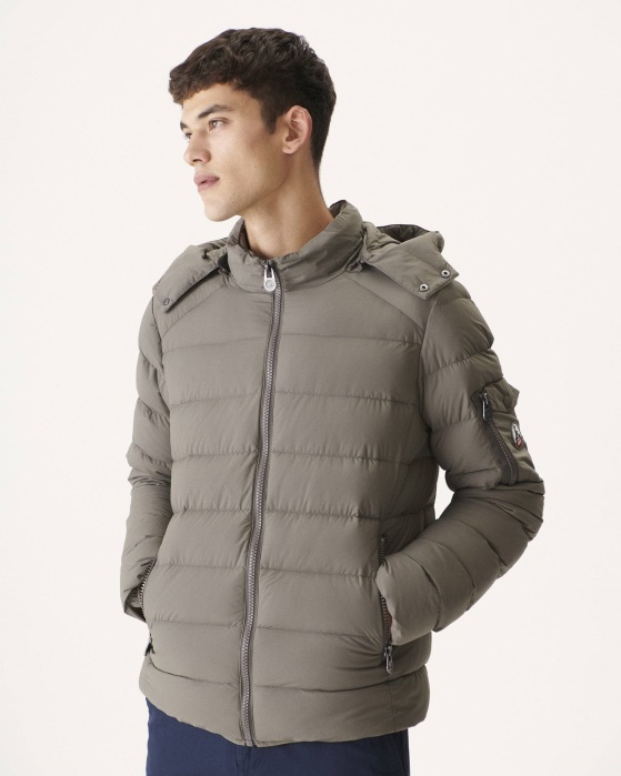 Jaqueta Taupe Com Capuz Para Frio Extremo Adrien Jott
