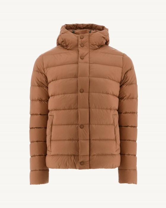 Jaqueta Puffer Com Capuz Camel Jorge Jott