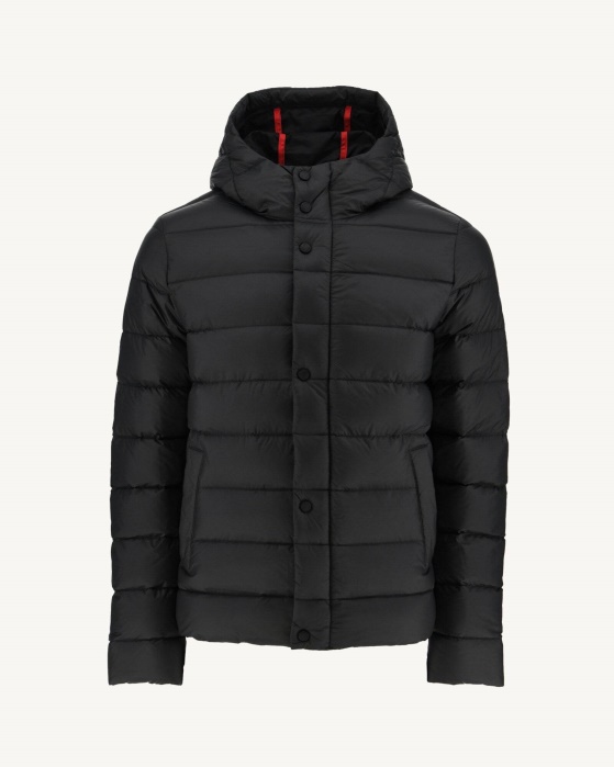 Jaqueta Puffer Jott Preta Com Capuz