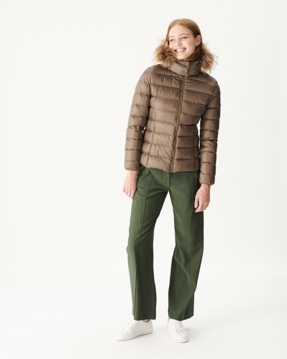 Jott Jaqueta Com Capuz Extremo Frio Taupe Luxe