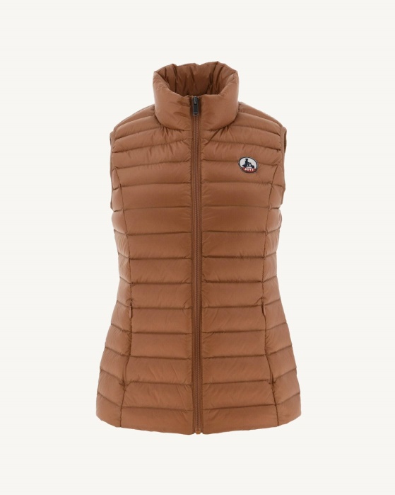 Jott Light Jaqueta Sem Mangas Camel Seda