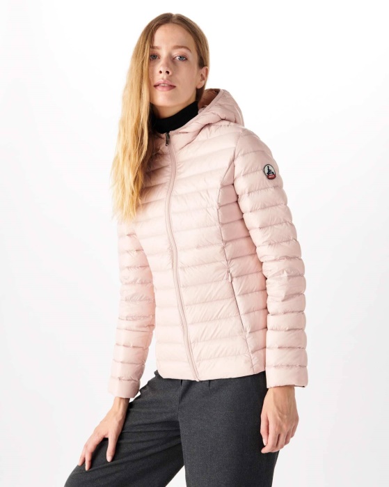 Jaqueta Leve Com Capuz Rose Pale Cloe Jott