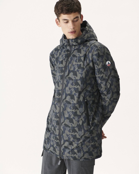 Jaqueta Jott Tonal Militar Estampada/preta Reversível Light Down Amsterdam